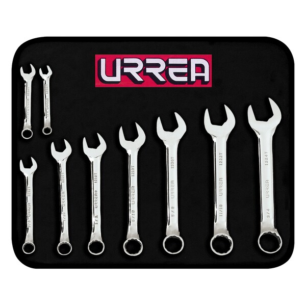 Full polished 12pt short combin wrench set 9pc